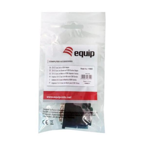 EQUIP ADATTATORE DA DVI-D DUAL LINK MASCHIO AD HDMI FEMMINA NERO